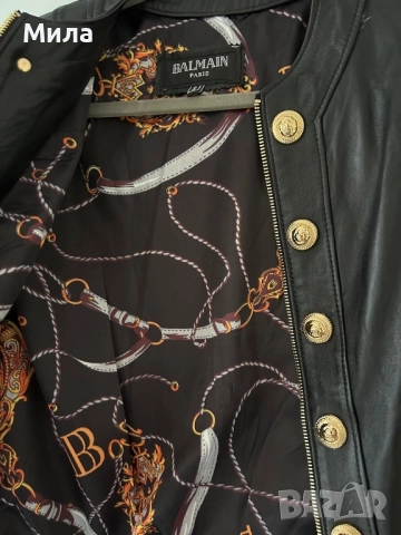 Balmain шикозно яке от естествена кожа, снимка 5 - Якета - 51764472