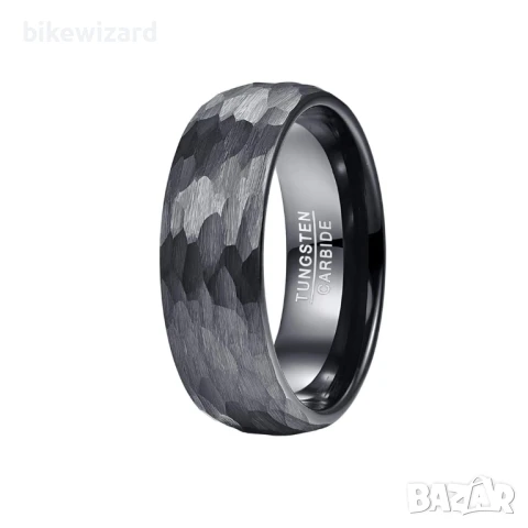 Мъжки пръстен Vakki 8 мм от волфрамов карбид, черен матов волфрамов пръстен, размер 66(21.00) НОВ 