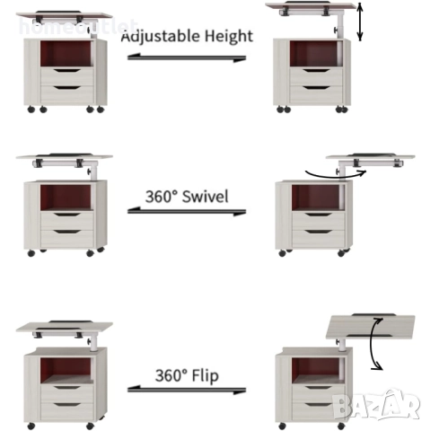 ПРОМОЦИЯ Шкафче с място за съхранение и вградена поставка за лаптоп 10CZZSCT1-MP-D, снимка 6 - Шкафове - 52708824