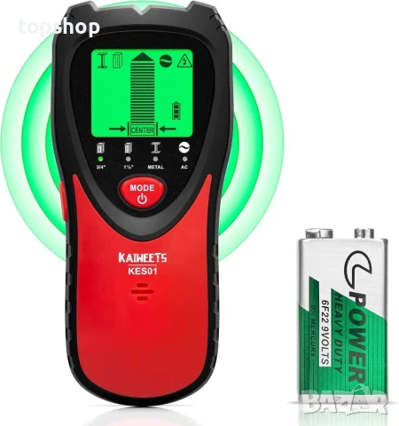 НОВ Stud Finder скенер за стена - метали, кабели, дърво KAIWEETS KES01 за гипсокартон с аларма