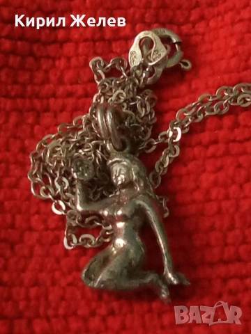 РОМАНТИЧЕН Арт НУВО СРЕБЪРЕН МЕДАЛЬОН ЗОДИЯ ДЕВА с ФИНА СРЕБЪРНА ВЕРИЖКА СРЕБРО 925 ПРОБА 38801, снимка 12 - Колиета, медальони, синджири - 50354735
