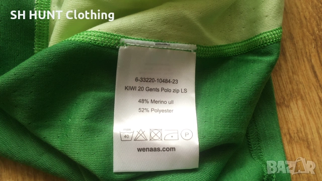 WENAAS KIWI 20 Gents Polo Zip 48% Merino Wool размер М / L термо блуза - 2317, снимка 12 - Екипировка - 53748553