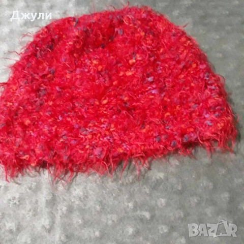 Пухен Комплект шал/шапка, снимка 6 - Шапки - 53057118
