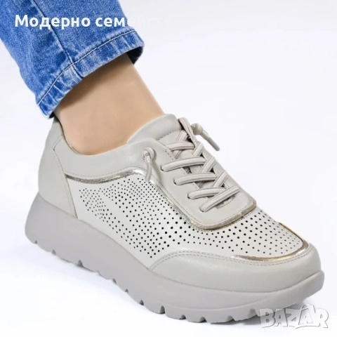 Дамски пролетни обувки с връзки 