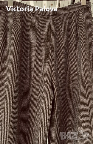 Луксозен вълнен панталон рибена кост с подплата  - премиум herringbone , снимка 7 - Панталони - 52486260