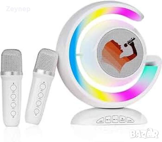 Караоке машина с 2 микрофона и RGB LED светлина, снимка 3 - Други стоки за дома - 46459671