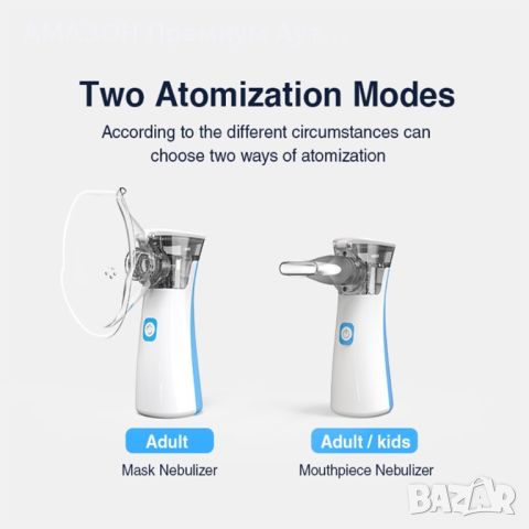 Преносим медицински micron mesh инхалатор BOXYM/USB зареждаем+ААА батерии/безшумен, снимка 5 - Медицинска апаратура - 46499345