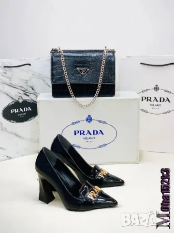 дамска чанта и обувки на ток prada, снимка 2 - Дамски обувки на ток - 46858346