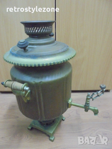 № 8556 Старинен самовар от мед и месинг – колекционерска находка   , снимка 4 - Антикварни и старинни предмети - 54058709