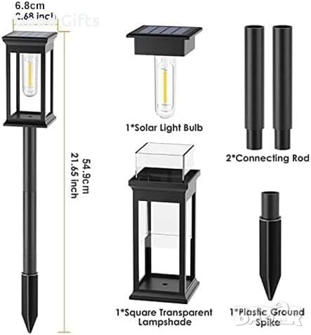 Комплект 4 броя Градински соларни лампи за пътека с Автоматично включване/изключване, снимка 7 - Соларни лампи - 46346009