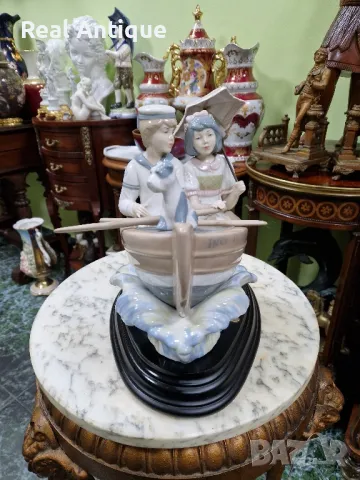 Страхотна голяма антикварна испанска порцеланова фигура статуетка композиция , снимка 4 - Статуетки - 50070373
