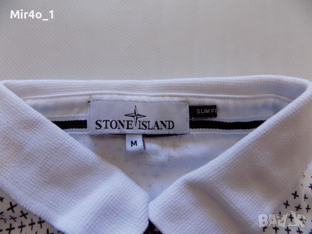 Тениска stone island slim fit блуза фанела потник риза яка мъжка M, снимка 6 - Тениски - 45178688