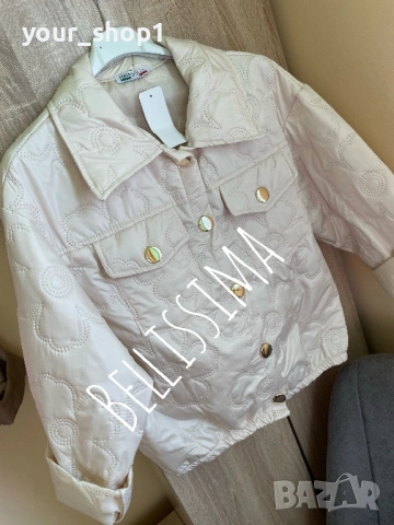 Олекотено дамско яке черно екрю бежово розово , снимка 6 - Якета - 53882323