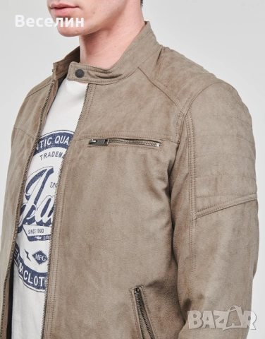 Яке - JJEROCKY JACKET - Faux leather jacket - beige, снимка 3 - Якета - 52938273