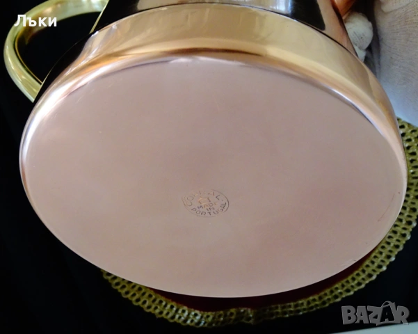 Медна кана с капак,меден чайник,чиста червена мед,печат. , снимка 9 - Антикварни и старинни предмети - 54160253