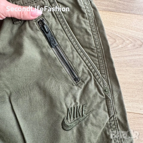 Дамски 3/4 панталони Nike Sportswear цвят каки зелено Винтидж размер M, снимка 3 - Къси панталони и бермуди - 53890305