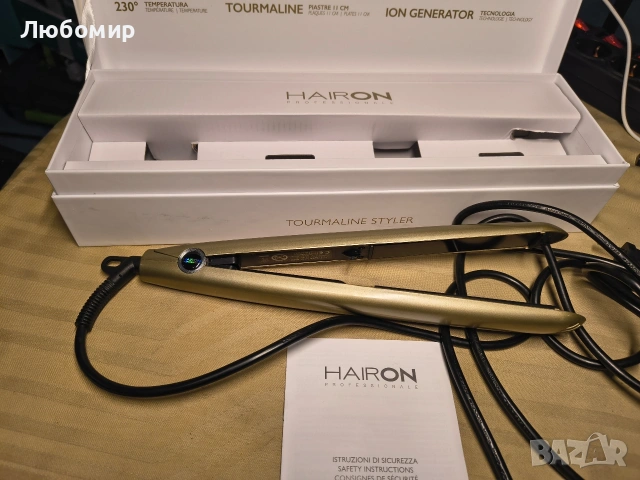 Преса за коса HAIRON Euphoria Gold с турмалиново покритие 230 градуса йонизираща функция, снимка 4 - Преси за коса - 53778588