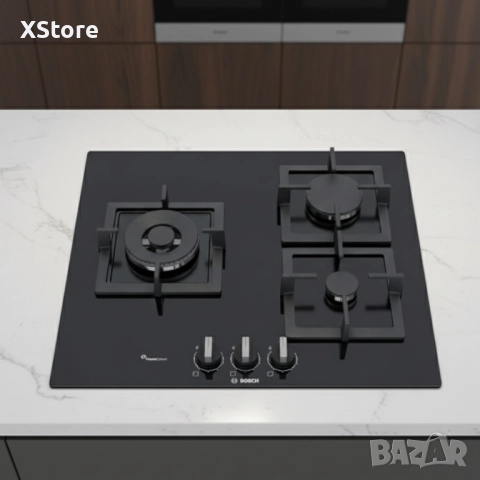 Плот за вграждане BOSCH PPC6A6B20 с FlameSelect, Газ, 3 Нагревателни зони 