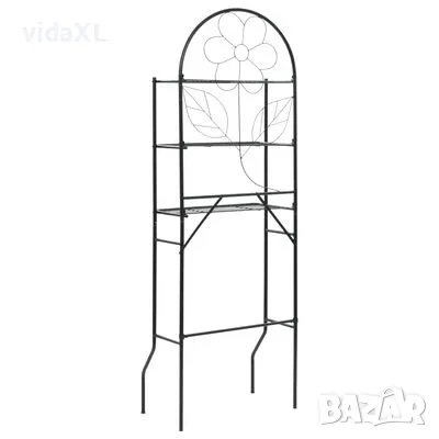 vidaXL Свободностоящ стелаж за баня, черен, 60x33x174 см（SKU:246722）, снимка 5 - Градински мебели, декорация  - 49243056