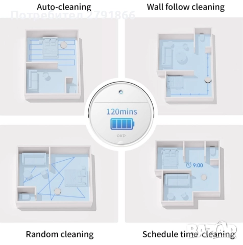 OKP Life K5 Робот прахосмукачка време на работа 120 минути Alexa/APP/Wi-Fi самозареждаща се - нова, снимка 8 - Прахосмукачки - 52402882