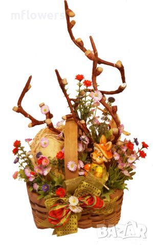 Великденска декорациял Украса за Великден в кошница 30 см, снимка 2 - Други - 45493233