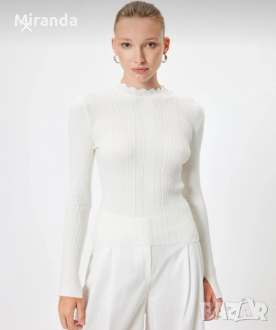 Koton бял пуловер М, снимка 4 - Блузи с дълъг ръкав и пуловери - 52557975