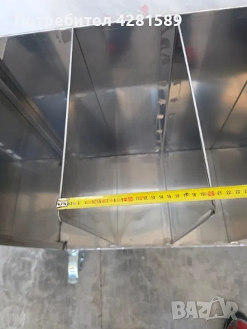 Немска количка за чували за брашно и продукти от неръждаема стомана в много добро състояние, снимка 10 - Други машини и части - 53654892