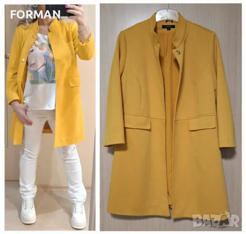 Удължено сако в слънчев жълт цвят, снимка 1