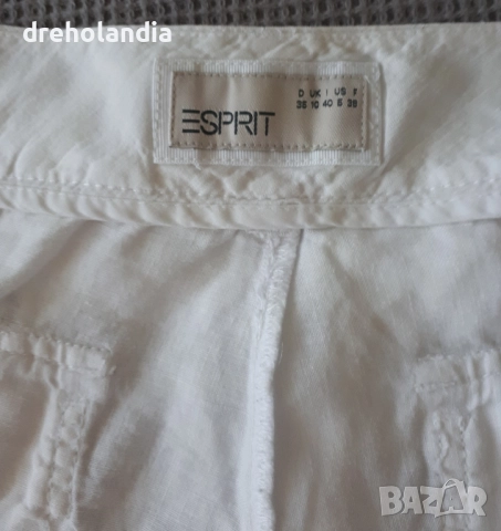 Бял ленен панталон Esprit – M , снимка 5 - Панталони - 51811291