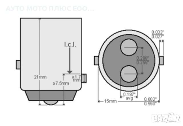 LED диодни крушки Glipart, BAY15D/P21/5W, CANBUS - 2 Светлини, снимка 4 - Аксесоари и консумативи - 53144482