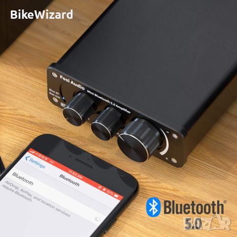 Fosi Audio BT10A Bluetooth 5.0 стерео аудио усилвател приемник 2 канала НОВ, снимка 2 - Други - 46413294