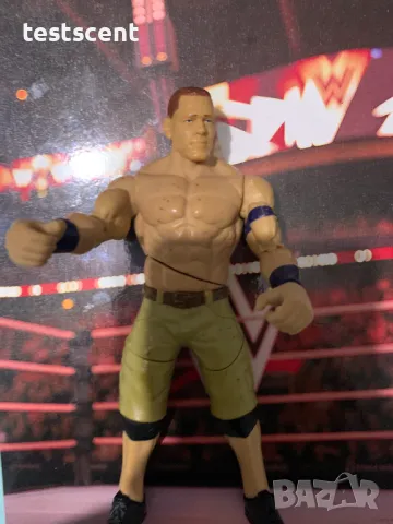 Екшън фигура WWE John Cena Джон Сина Mattel Basic Khaki Cargo Blue Bands figure играчка, снимка 7 - Колекции - 48490729