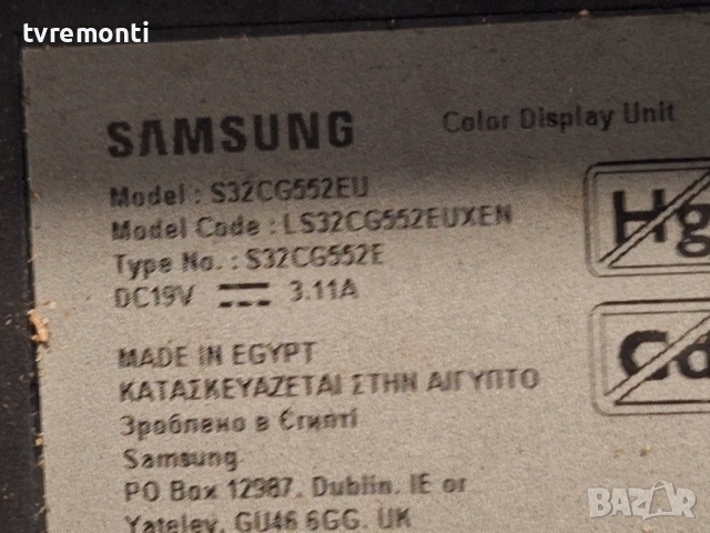Main Board BN41-03194A-000 BN94-18277B, for Samsung  S32CG552EU ,for 32inc DISPLAY CY-PT315KGAV1H, снимка 11 - Части и Платки - 53411665