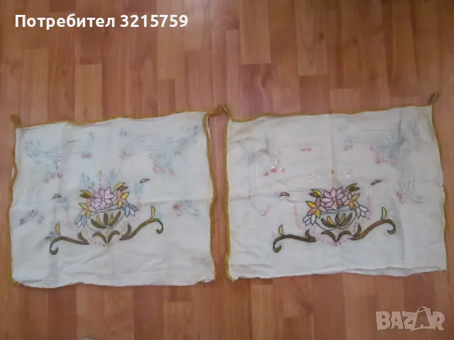 Арт Деко калъфки за възглавници,ръчна бродерия-2бр., снимка 1