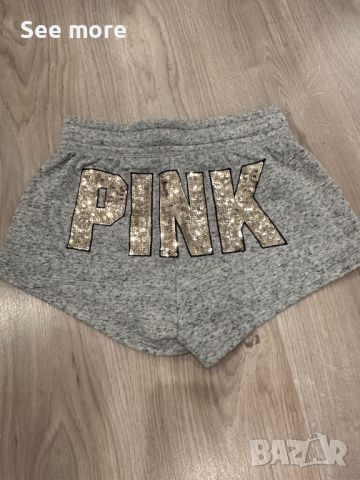 PINK Victoria's Secret панталонки със златисто лого XS, снимка 1 - Къси панталони и бермуди - 46305758