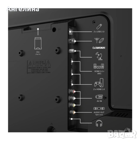  Телевизор, Thomson 32"HD Easy TV; 1366 x 768 (HD), DLED, 60 Hz, DVB-T/T2/C/S/S2,HDMI 3 (1.4), USB 2, снимка 3 - Телевизори - 53282616