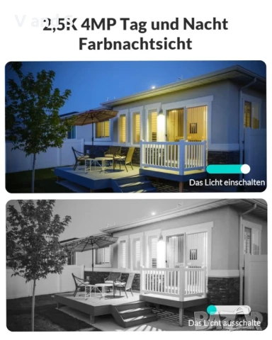 4MP външна камера за наблюдение с цветно нощно виждане, двупосочно аудио, IP65, облачна/SD карт, снимка 2 - HD камери - 50720338