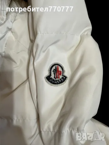 Бяло яке Moncler гъши пух и косъм лисица, снимка 4 - Якета - 48648111