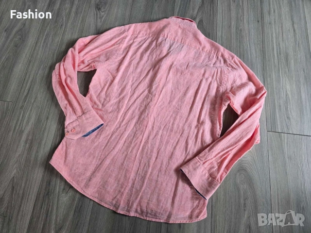 Уникална мъжка риза на ZEN AND ZEN от лен, снимка 6 - Ризи - 53494809