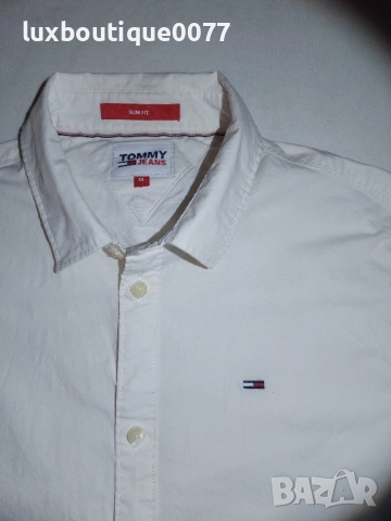 Чисто нова без етикет мъжка риза Tommy Jeans Oxford M, снимка 3 - Ризи - 51636487