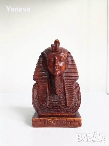 Тутанкамон , статуетка - глава на египетския фараон . , снимка 3 - Статуетки - 52655125
