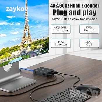 PW-HT249HK HDMI KVM USB Extender , снимка 3 - Друга електроника - 46502783