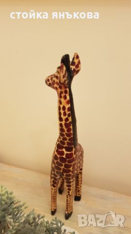 Продавам дървен жираф, ръчна изработка, снимка 5 - Декорация за дома - 45148321