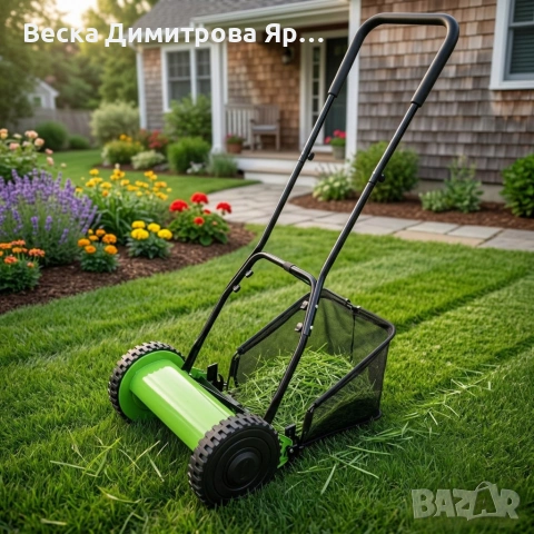 Ръчна косачка за трева с кош – 40 см, 5 остриета, снимка 7 - Градинска техника - 53934758