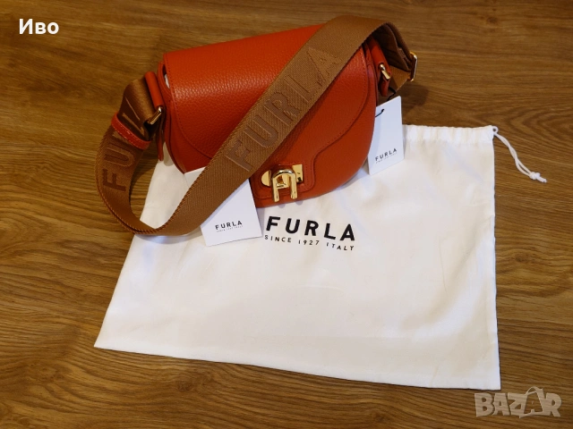 Кожена дамска чанта за рамо FURLA LOTUS, снимка 3 - Чанти - 54007887