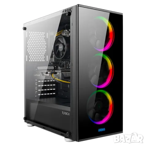 Чисто нов гейминг компютър Turbo-X Erebus E3511 – Ryzen 5 3400G, RX 6600, 8GB RAM, 240GB SSD + 1TB H, снимка 3 - Геймърски - 47607643