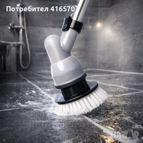 Водоустойчива електрическа почистваща четка с литиево-йонна батерия и регулируема дръжка, снимка 5 - Други стоки за дома - 53529386