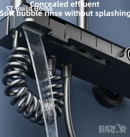 Луксозен Комплект Душ Глава с Цифров Дисплей – 4-функционален душ за баня, снимка 5 - Душове - 51237964