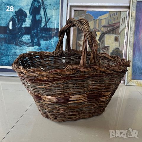 Винтидж плетена кошница голяма, снимка 1 - Декорация за дома - 46345856