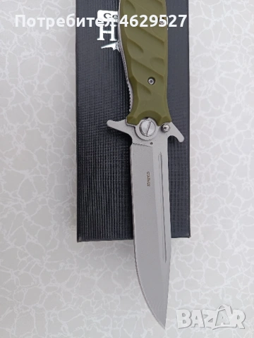 Руски сгъваем нож НОКС Финка, дизайн А.Бирюков зелен, снимка 3 - Ножове - 53053882